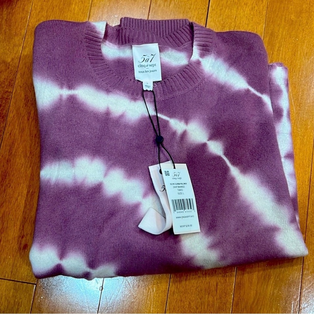 Cinq a Sept Purple Tie-Dye Sweater